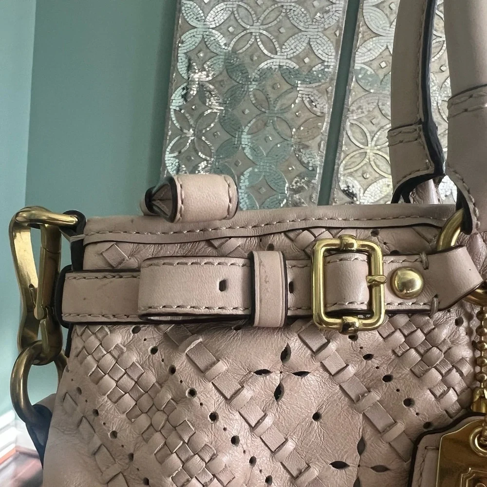 Coach Madison Criss Cross Leather Sophia Satchel Shoulder Bag